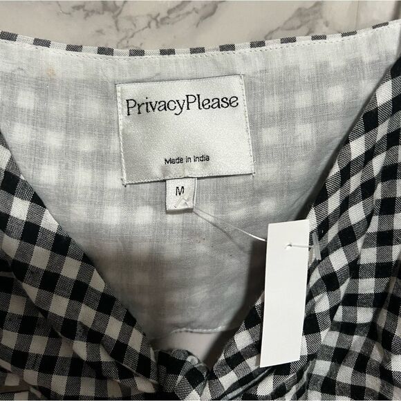 Privacy Please Lewisville Top in Black Gingham - Picture 3 of 7